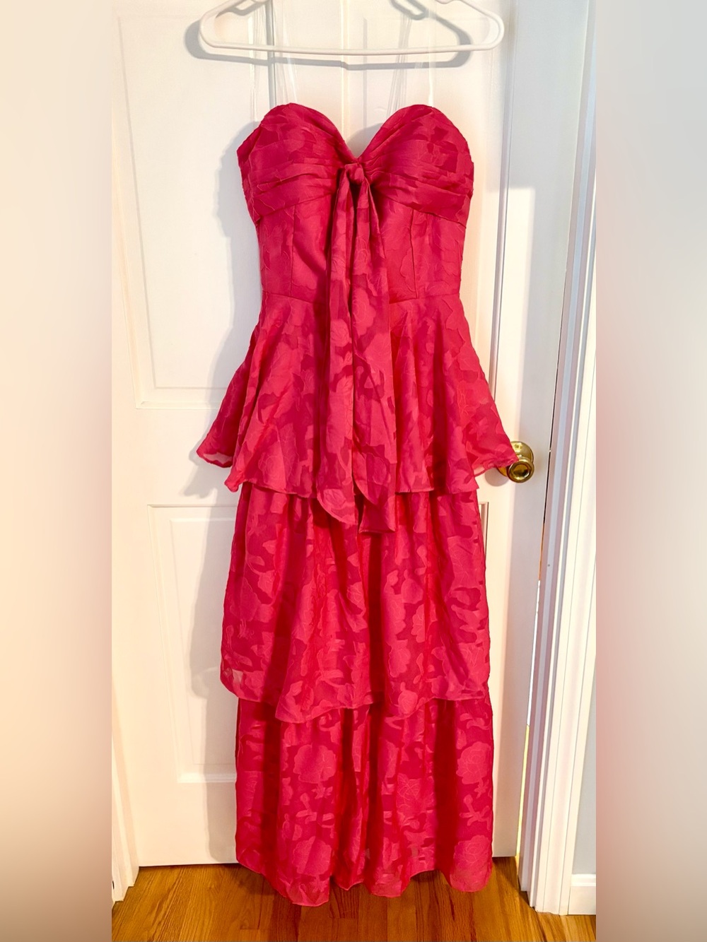 Girls' Fuchsia Tiered Party Dress with Bow
